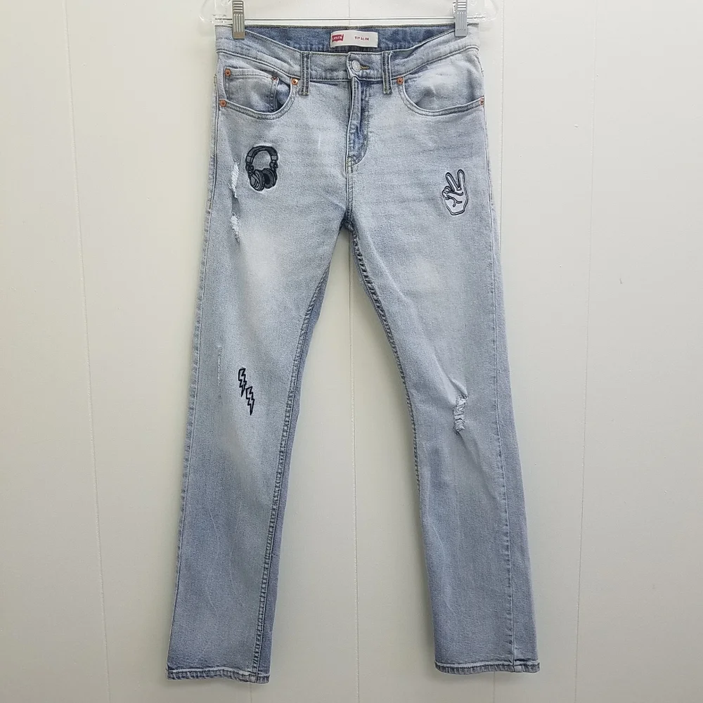 Levi's Big Boys 511 Slim Destruction Patched Jeans